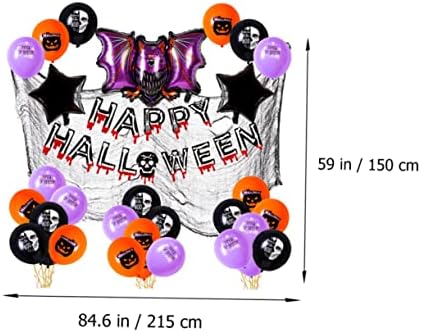 Tofficu 1 Комплект 32шт Балон на Хелоуин Черен Комплект Оранжеви Балони Лилаво Облекло Черно Облекло Балони-Паяци на