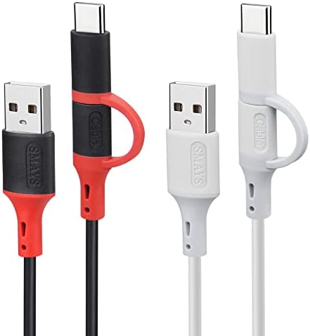 Разменени на захранващия кабел Smays за Алекса - 6-крак кабел Micro USB С подкрепата на зарядното устройство и пренос на данни (2 комплекта)