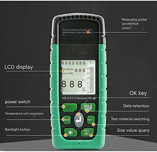 KXDFDC MS6900 Преносим Цифров Измерител на дърво LCD Влагомер за Измерване на Температура И Влажност Тестер