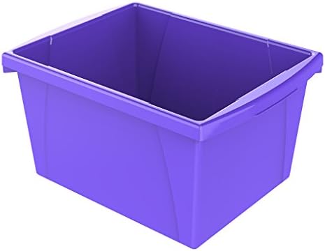 Кошница за съхранение на Storex обем 4 литра – Пластмасов Страхотен органайзер за книги и аксесоари, Лилаво, 1 опаковка (61481F06C)