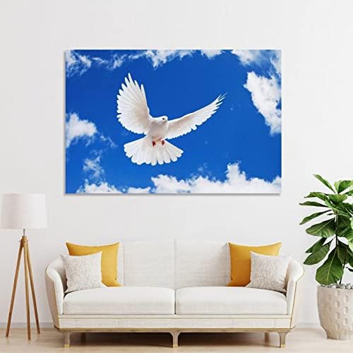 Птица на Светия Дух Стенно Изкуство Лети Гълъби на фона на Синьо небе Естетически Образ на Птици, Монтиране на Изкуството