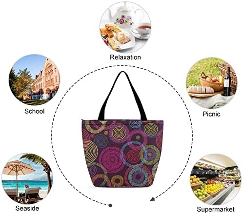 RODHAMON Холщовая чанта-тоут джоб, Чанта за пазаруване, Безшевни модел, структурата на тапети за пътуване, пазаруване,