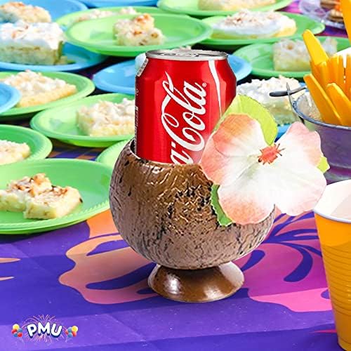 Поставка за чаши от кокосовата банки PMU Luau Party с Цвете Pkg/12