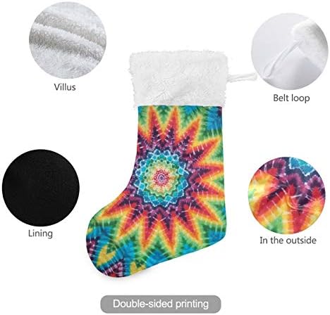 Коледни Чорапи ALAZA, Цветни Уникален Вратовръзка-боя, Арт, Дъгата Цвете, Класически Персонализирани Големи Чорапи, Бижута