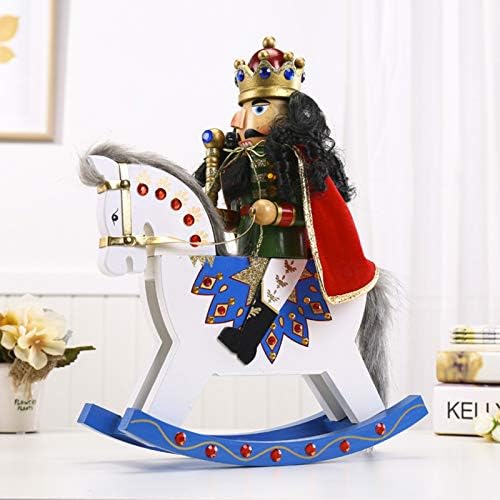 LUYIYI Крал Лешникотрошачката Кон-Люлеещ се стол Коледна Украса За вашия Работен Плот 14,2 Дървена Кукла, Занаяти, изработени