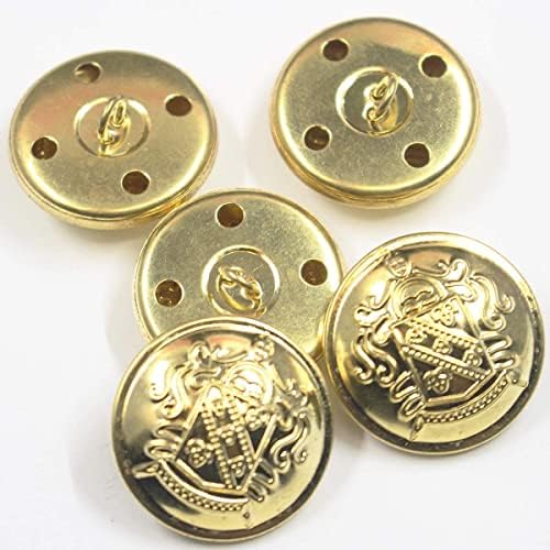 Комплект метални копчета за блейзър от 12 теми - за Блейзър, Костюми, Спортно палто, Униформи, Сако 25 мм (златен)