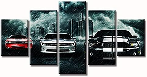 Черно-Бели Картини Автомобилна Арт Стенен Декор Модерна Печат на Картини върху Платно за Мъжете Офис Спалня Хол Растянутая