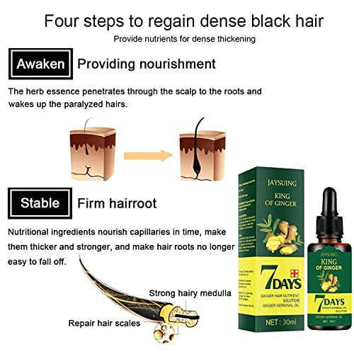 Зародышевое масло за растежа на косата с джинджифил, Възстановително Зародышевую Серум с Джинджифил за 7 дни, етерично
