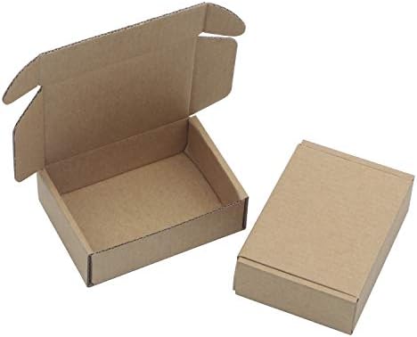 Ellbest 50шт Крафт-Кафява Кутия за Подаръци, Кутии от картон с Дебелина 1,5 мм, 3,8 х 2,6 х 1,2 см Сгъваема Крафт-Кафява