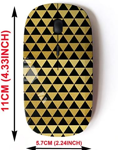 Безжична мишка с 2.4 G с привлекателен модел за всички преносими и настолни компютри с наноприемником - Gold ing Triangles