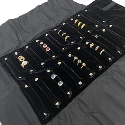 DOUBA Jewelry Bag Напълно Черно Бархатное Пръстен За Съхранение на Бижута Ролки От Пътуване Удобна Чанта За Събиране