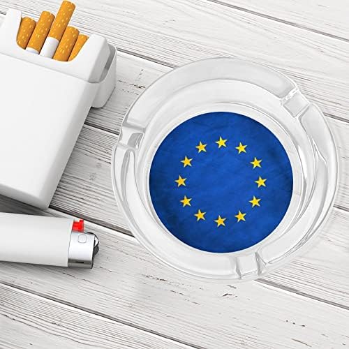 Ретро Знаме На Европейския Съюз, Пепелник За Пушачи, Стъклена Цигара, Пепелник За Пури, Обичай Титуляр За Пушач, През