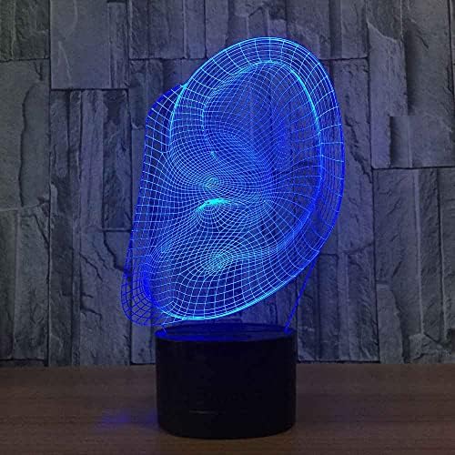SUKUDO 3D Оптична Илюзия Led Лампа нощна светлина, Абстрактни Ушите 16 Цвята Настолна Лампа с USB Зарядно Устройство