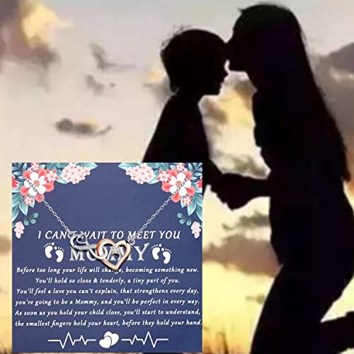 MYOSPARK Огърлица за Бъдещата майка с пощенска картичка-Послание Подарък за Бременни за Първи Път на Майка ми, Слушане