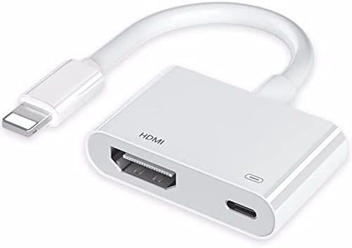 [Сертифициран от Apple Пфи] Адаптер Lightning-HDMI за iPhone на телевизор, Адаптер за iPhone-HDMI цифров AV адаптер 1080P,