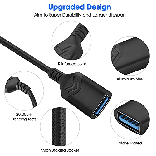 Удлинительный кабел USB 3.0, 15 фута висока скорост удлинительный кабел USB A между мъжете и жените за Playstation /