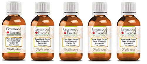 Етерично масло Greenwood, от семена от черен кимион (калаунджи), масло-носител (Nigella sativa) е натурален лечебен
