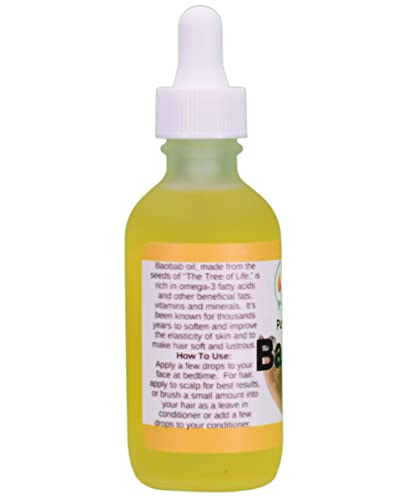 Савидж Organics Органично масло от баобаб дърво Чисто и натурално Масло за лице и коса от баобаб дърво - Стъклена
