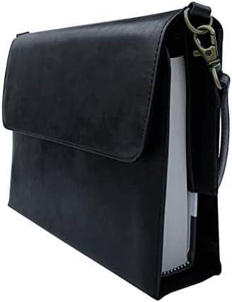 Кожени капаци за Библията, за жени от Bekah Rose | Калъф в стил Чантата със сваляема дръжка (Черна изкуствена кожа в