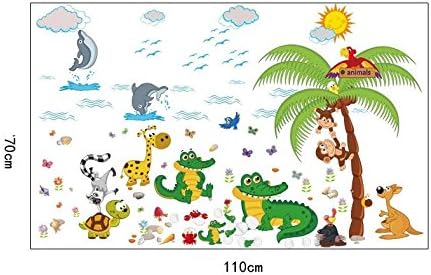 Стикери за стена COVPAW® Декор на Животни на Плажа Делфин Крокодил Деца Детска Стая