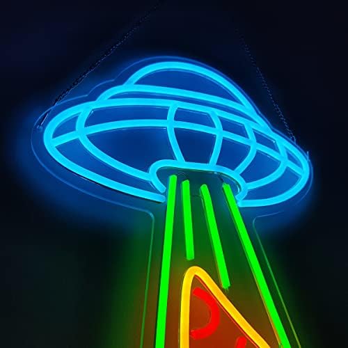 QILAND НЛО Един Космически Кораб Неонова реклама за Пица Супер Ярък Акрилни led лампа ръчна изработка Размер на неонова