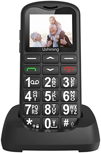 USHINING LTE 4G Мобилен телефон Отключени за възрастните хора, зарядно с голям бутон Type-C, телефон за възрастни хора