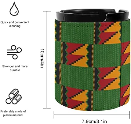 Африканска Кожена Пепелник с Принтом Кент Преносима Кръгла Пепелник за Цигари, за Домашния Офис, Автомобил Декоративна