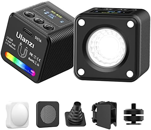 ULANZI L2 RGB COB Video Light Мини Кубични осветителни тела, Led подсветка камера, 360 ° Пълноцветно Преносимо осветление