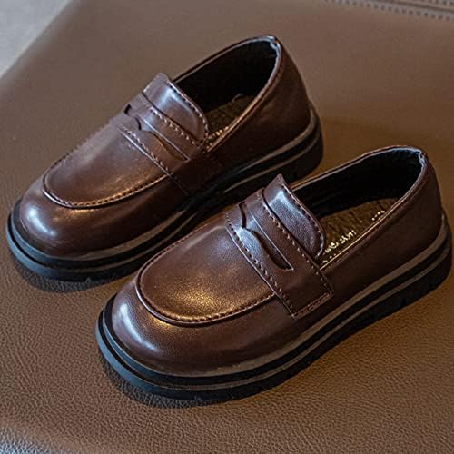 Малка кожена обувки за момчета, Пролетно-есенен детски Черна Модерни обувки за по-големите деца, зимни обувки за малки