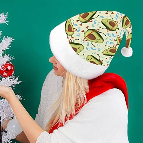 Забавна Коледна Шапка от Авокадо, Шапка на Дядо Коледа за Възрастни Унисекс, Комфортна Класическа Коледна Шапка за Коледно