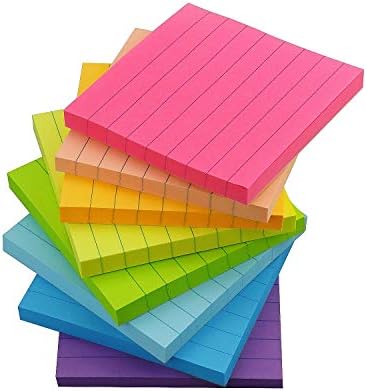 Стикери за бележки с подплата, 3x3, 8 цвята, Ярък Цветен Бележник, 8 Бележник в опаковка, 80 Листа, в Notepad, Самозалепващи