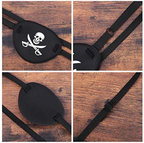 LIOOBO Пиратския Декор на Пиратски Костюм Дамски Черни Пиратски Превръзки На Очите С Едно Око на Череп на Карибите Капитан