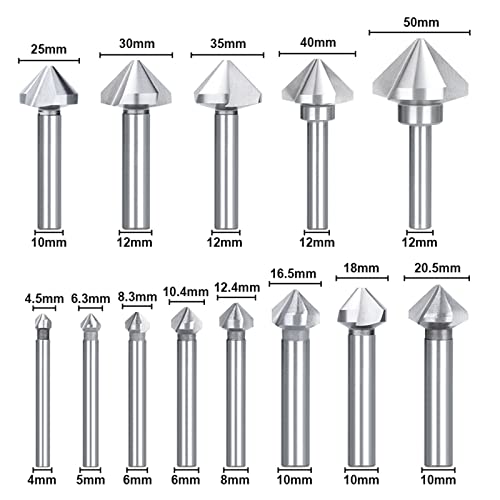Зенковочное тренировка 4,5-50 мм, от бързорежеща стомана 3 Канали На 90 Градуса За заваряване с Дърво, Метал, инструмент за пробиване на дупки 1 бр. (Цвят: 20,5 мм)