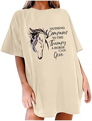 Женска Тениска С изображение на Забавни Животни, Тениска С Писмото Принтом, Къс Ръкав, през Цялата Силует, Ежедневни