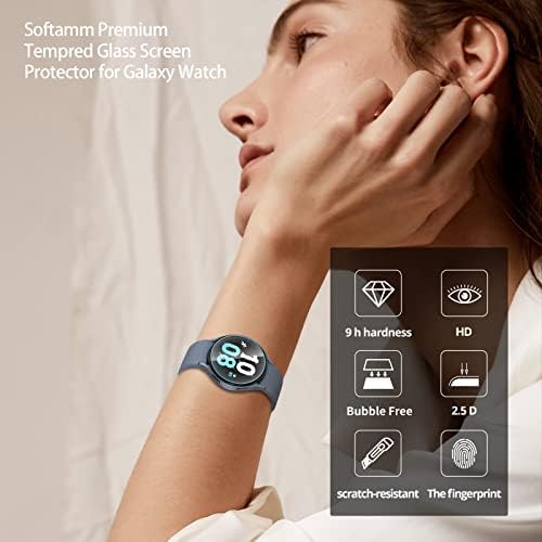 Защитно фолио от закалено стъкло, 4 бр. за Samsung Galaxy Watch 5/Galaxy Watch 4 44 мм, защита от замъгляване 9H, надраскване,