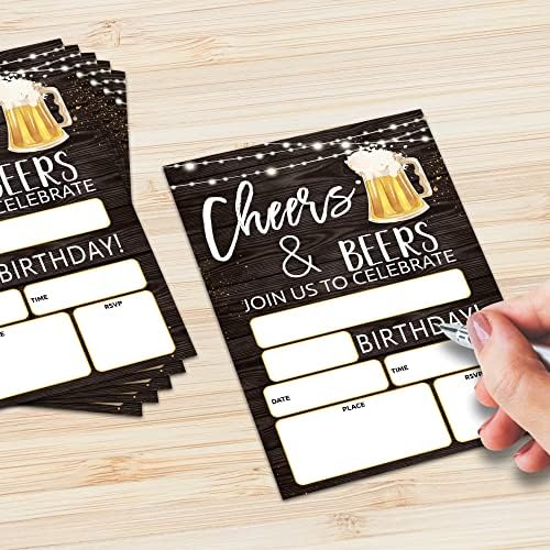 Покани картички на парти в чест на рождения ден на ISOVF 4 x 6 Наздраве с конвертами (20 групи) - Заполняемые покани