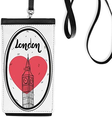 Сити Лондон Великобритания Биг Бен Любовта Телефон В Чантата Си Портфейл Окачен Мобилен Калъф Черен Джоба