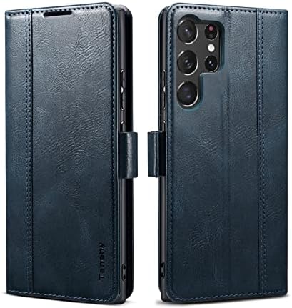 Taneny за Samsung Galaxy S23 Ultra Case, Луксозен Калъф-портфейл от Изкуствена кожа с RFID заключване, Държач за карти,