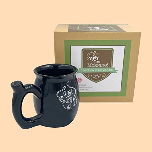 Керамични кафеена чаша за пържене, подарък за мъже и жени, Чаша за наздравици с широк корем или продълговата форма (black