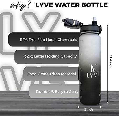 Мотивационни Бутилка за вода Lyve с Соломинкой - 32 грама Запечатани Консумация на Спортна Бутилка за вода за фитнес