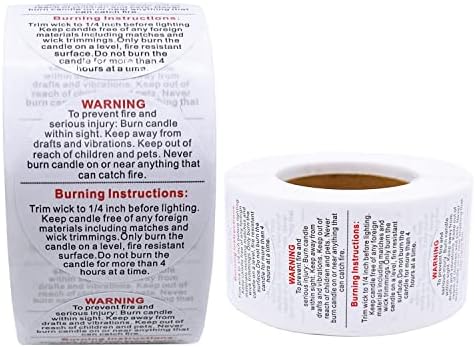 1000шт Предупредителни Етикети за Свещи, 1,5-инчов Етикети за контейнери за Свещи, Защитни Етикети за Свещи за производство