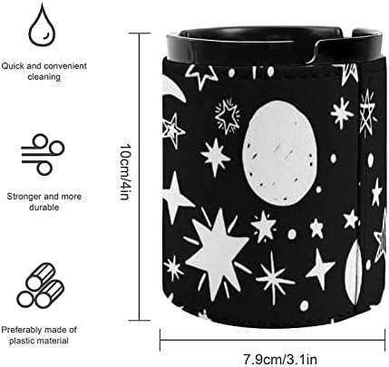 Луната и Звездите Кръгла Кожена Пепелник за Цигари Настолен Пепелник за Пушачи Аксесоари Подаръчен Комплект