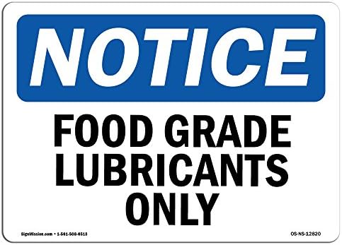 Предупредителен знак OSHA - Само за храна и смазочни материали | Vinyl стикер на етикета | Защитете Вашия бизнес, Строителна