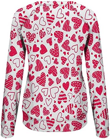 Риза с Сърце на Любовта, за Жените, Пуловер с Дълъг Ръкав в Деня на Св. Валентин, Блузи, Есенна Мода, Празнична Туника