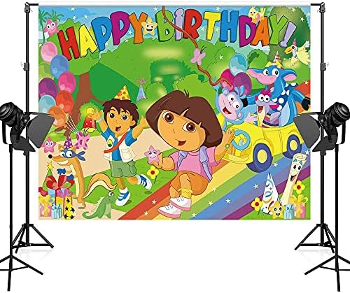 Maijoeyy 7x5ft Проводник Карикатура на Тема Фон за Парти в чест на рождения Ден на Проводник Фон за Рожден Ден за Деца