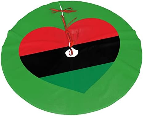 Пола за Коледната Елха, 30-48 Инча Панафриканский Флаг Сърцето Дърво Подложка за Коледна Украса Празнични Украси за Партита