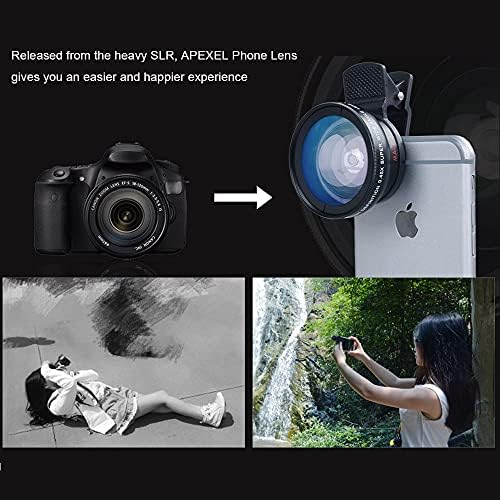 ЛИГАВ Обектив HD-камера, 2 в 1 0.45 x Супер Широкоъгълен и 12.5 X Макро-Комплект Лещи за Мобилни Телефони за Смартфони