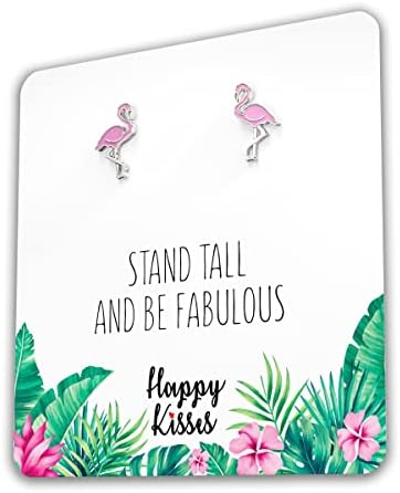 Розови обеци с фламинго – Сладък подарък под формата на фламинго, за жени Или Момичета - Декорация със Забавна пощенска