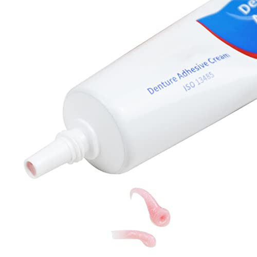 Лепкав Крем за зъбни протези, 4 Опаковки, които Не съдържат цинк Лепило За зъбни Протези Силна Фиксация, Водоустойчив