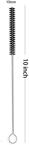 Дългата Сламена четка за почистване на найлонови тръби 10-ihch X 2/5-инчов комплект от 10 броя (Черен)